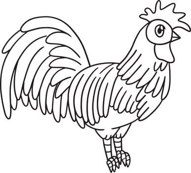 Rooster Coloring Page Isolated for Kids vector