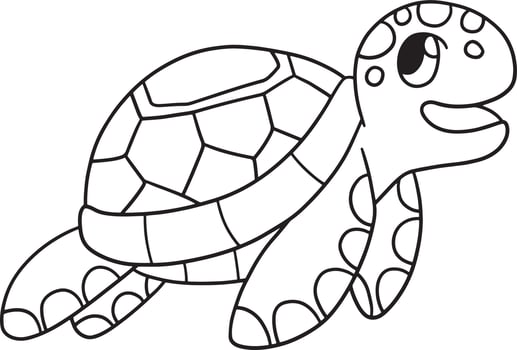 Sea Turtle Isolated Coloring Page for Kids vector