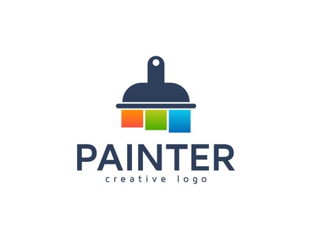 Colorful paintbrush for paint logo design template vector
