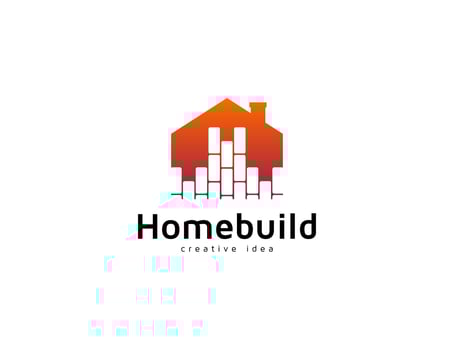 Build house logo with bricks illustration design template vector