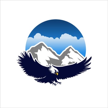 The flying eagle logo template. Vector illustration