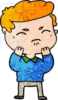 cartoon annoyed man vector