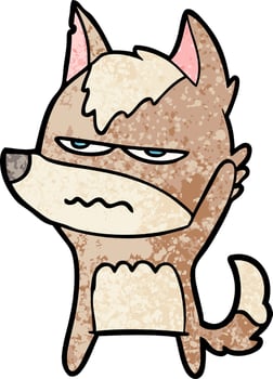 cartoon annoyed wolf vector