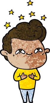 cartoon excited man vector