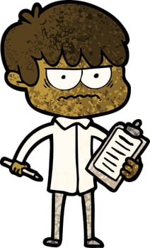 annoyed cartoon boy vector