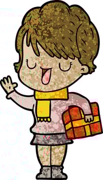 cartoon woman talking vector