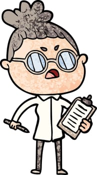 cartoon annoyed woman vector