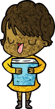 cartoon woman talking vector