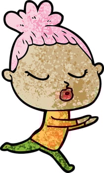 cartoon calm woman vector