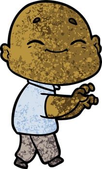 cartoon happy bald man vector
