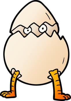 cartoon hatching egg vector