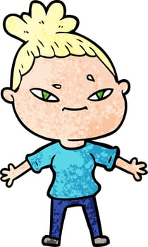 cartoon woman character vector