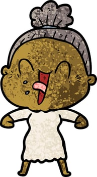 cartoon happy old woman vector