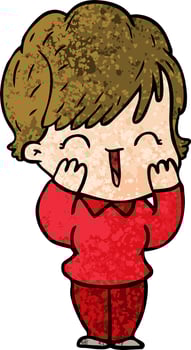 cartoon laughing woman vector