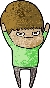 angry cartoon boy vector