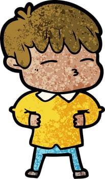 cartoon curious boy vector