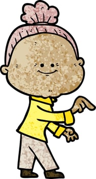 cartoon happy old woman vector