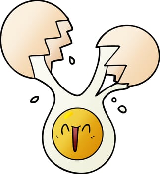 cracked egg cartoon vector