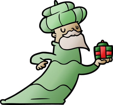 one of three wise men cartoon vector