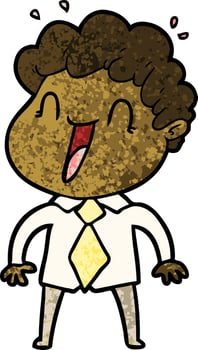 cartoon happy man vector
