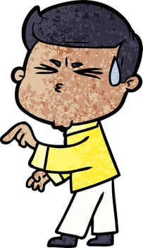 cartoon man sweating vector