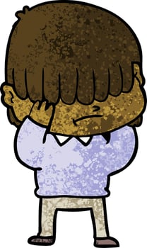 cartoon boy with untidy hair vector
