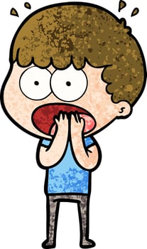 cartoon shocked man vector