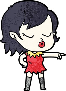 cute cartoon vampire girl vector
