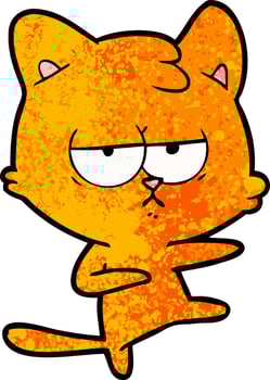 bored cartoon cat vector