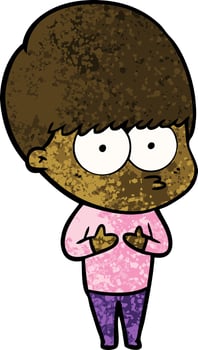 nervous cartoon boy vector