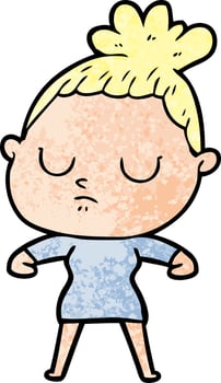 cartoon calm woman vector
