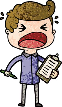 cartoon shouting salesman vector