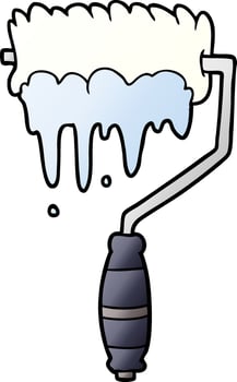 cartoon paint roller vector