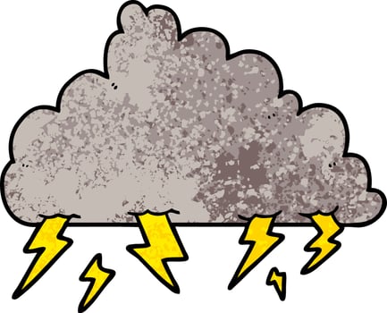 cartoon doodle thundercloud vector