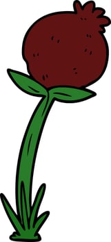cartoon doodle poppy vector