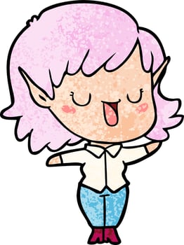 cartoon elf girl vector