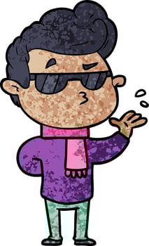 cartoon cool guy vector
