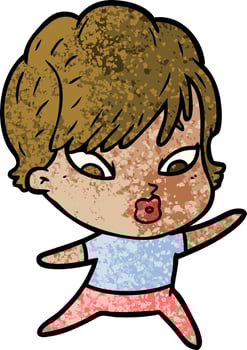 cartoon woman character vector