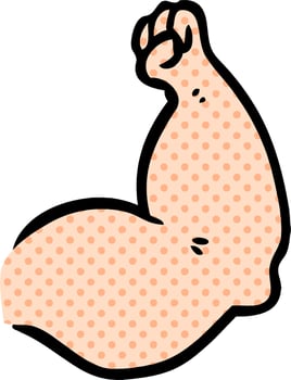 cartoon strong arm vector