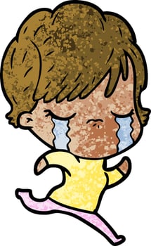 cartoon woman crying vector