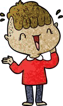 cartoon happy boy surprised vector