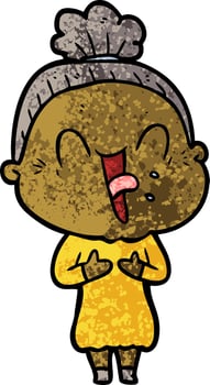 cartoon happy old woman vector