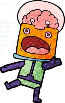 cartoon doodle character robot vector