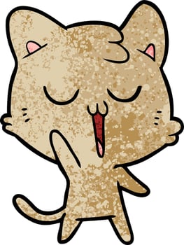 cartoon cat singing vector