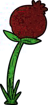 cartoon doodle poppy vector