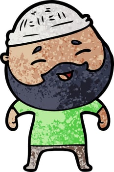 cartoon happy bearded man vector