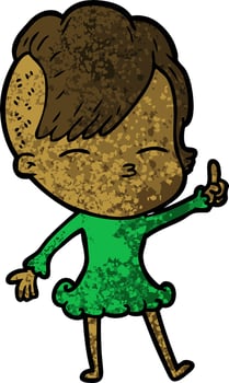 cartoon squinting girl vector