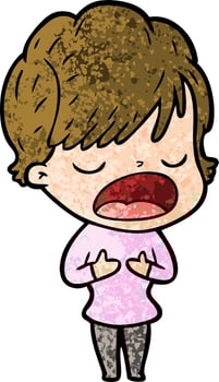 cartoon woman talking vector