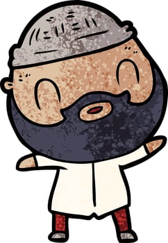 cartoon bearded man vector