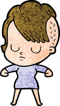cartoon woman character vector